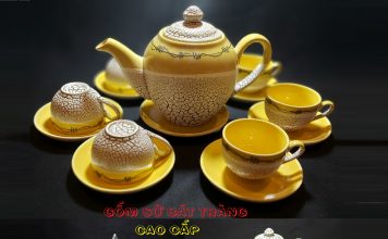Bộ ấm trà Bát Tràng mẫu Tròn hoa văn Đất Nẻ bo-am-tra-bat-trang-1