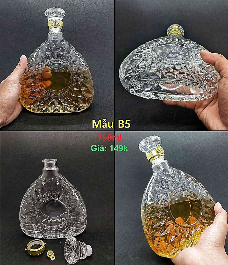Chai Đựng Rượu Đẹp 750ML Thủy Tinh cao cấp - sanphambanchay