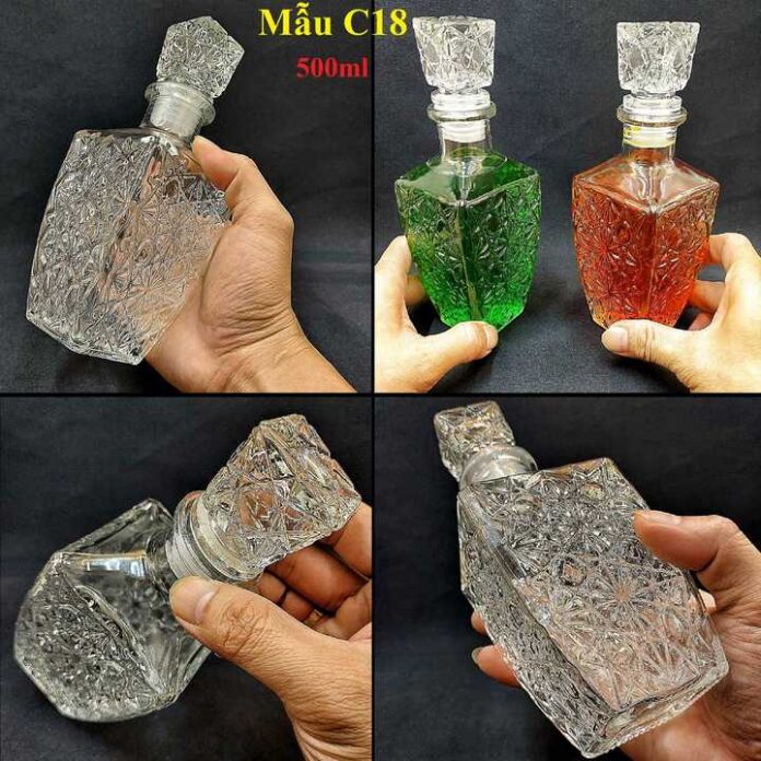 Chai Đựng Rượu Thủy Tinh 500ML cao cấp
